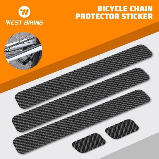 WEST BIKING Bicycle Chain Protection Sticker Mountain Bike Carbon Fiber Chain Sticker Folding Frame Anti-scratch Protective Film