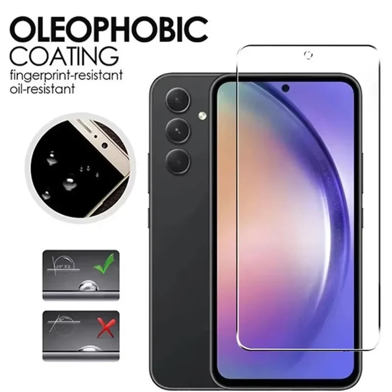 5Pcs Tempered Glass For Samsung Galaxy A05 A05s A06 A15 A16 A25 A35 A55 Screen Protector A04 A14 A24 A34 A54 A53 A13 A23 A33