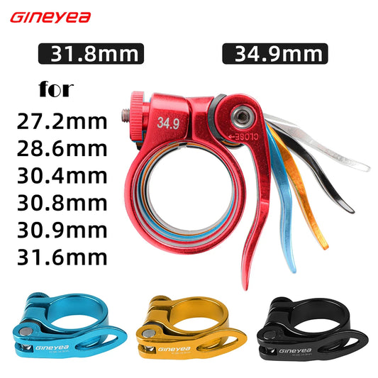 Gineyea Bicycle Quick Release Seatpost Clamp 27.2/28.6/30.4/31.8/34.9/30.9/31.6mm FOR Zoom KS EXA Seat Tube MTB BMX Road Bike