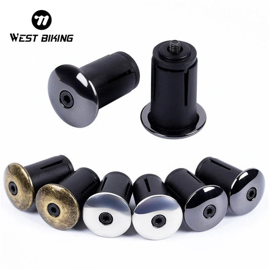 WEST BIKING 1 Pair Bicycle Grip Plugs Handle Bar End Cap Retro MTB Road Bike Bar End Plugs For Handlebar Grip Accessories