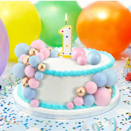 68pcs/set gold ball mini balloon cake hats foam decorated spherical cake insert hats for birthday parties and holiday decoration