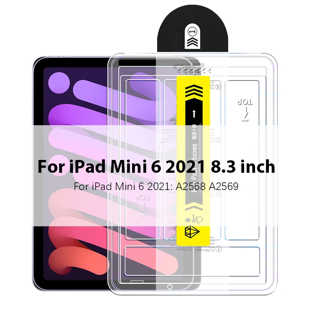 Tempered Glass For Ipad Air 5 4 3 2 1 Pro 13 11 M4 M2 2024 12.9 Screen Protector For Ipad 10 9 10th 9th Gen 10.9 Mini 6 8th 10.2