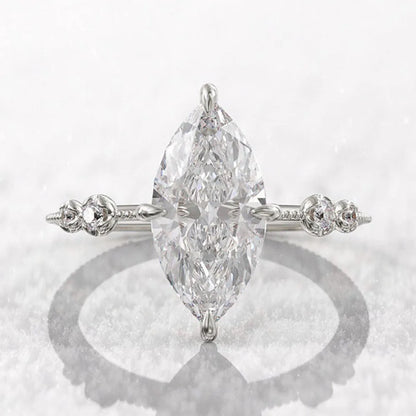 AAA Crystal Marquise Cubic Zirconia Rings for Women Fashion Thin Ring Engagement Wedding Accessories Statement Jewelry