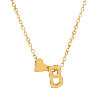 26 English Initial Letter Bracelets for Lovers Women Men DIY Personalized Name Alloy Heart-shaped Bracelets Jewelry Anniversary