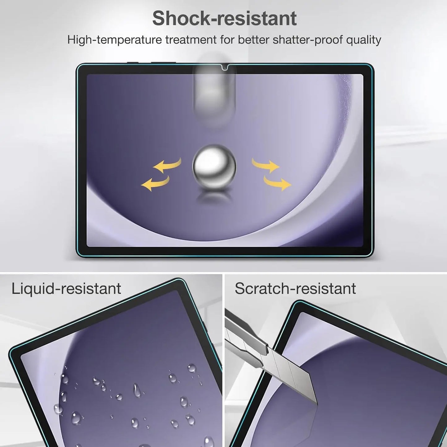 3pcs Screen Protector Tempered Glass For Samsung Galaxy Tab A9 Plus A8 A7 Lite X210 Tablet Film S5e S6 S7 S8 S9 FE Plus 12.4