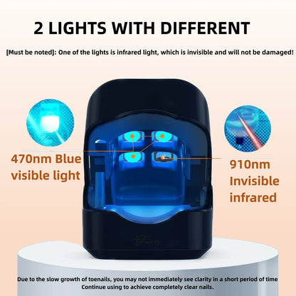 Nail Fungus Treatment LED Laser Device for Cleaning Onychomycosis USB Charge 905nm Infrared Light 470nm Blue Light Nail Salon