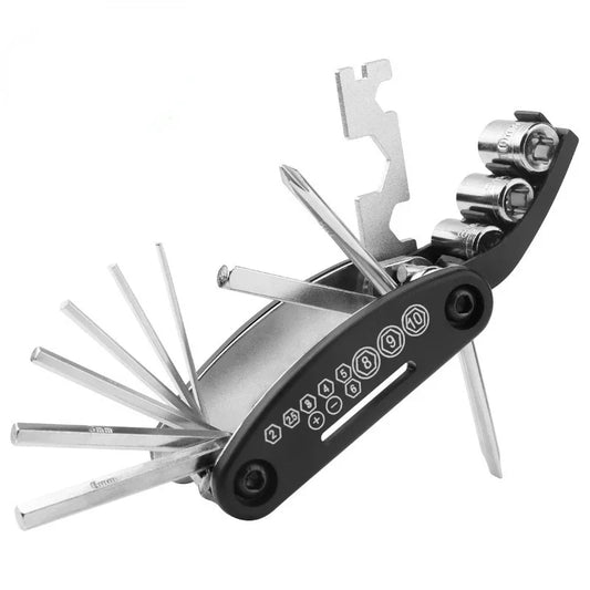 1Pc Multifunctional Bike Tool 16 In 1 Pocket Mini Bicycle Repair Tool Portable Bike Bicycle Screwdriver Repair Cycling Tool