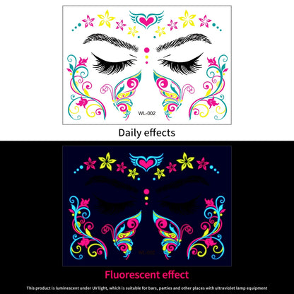 3D Face Eyes Party Makeup Tattoo Sticker Acrylic Diamond Rhinestones Sticker Self-adhesive Mixed Crystal Face Decoration Sticker