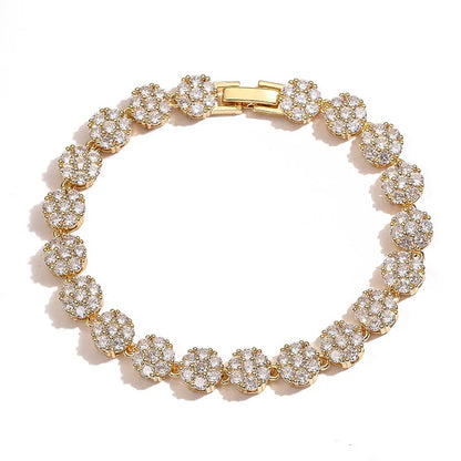 ZAKOL European And American Fashion Round AAA Zircon Bracelet Bangles Unisex Punk Style Hip-hop Jewelry