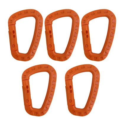 5pcs 8.5cm Tactical Backpack Buckle Fast Tactical Carabiner Plastic Hook D Shape Mosqueton EDC Gear For Outdoor Camping
