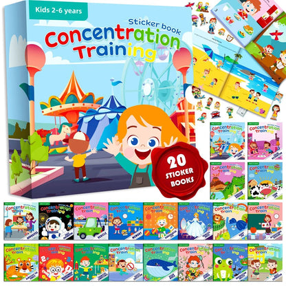 Children's Sticker Book Early Education Cartoon Animal Cognitive Puzzle Sticker Toys Educational Montessori Toys for Kids 3-6