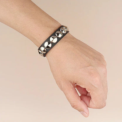 Punk Hip Hop Rock PU Leather Bracelet Unisex Trendy Chain Skull Pentagram Rivet Bracelet Party Jewelry Accessories
