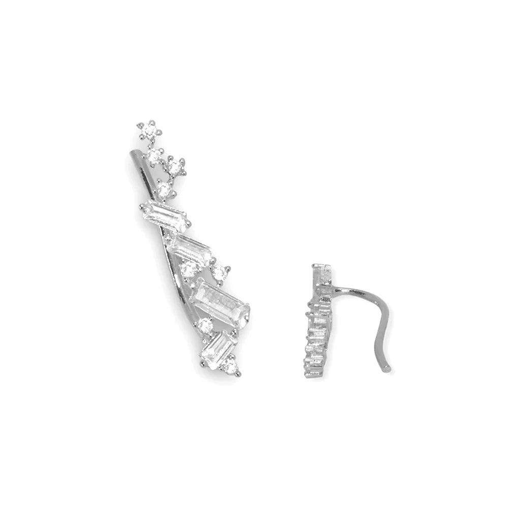 Simple Stylish One Line Cubic Zirconia Drop Earrings for Women 3 Metal Colors Daily Wear Low-key Delicate Female Jewelry