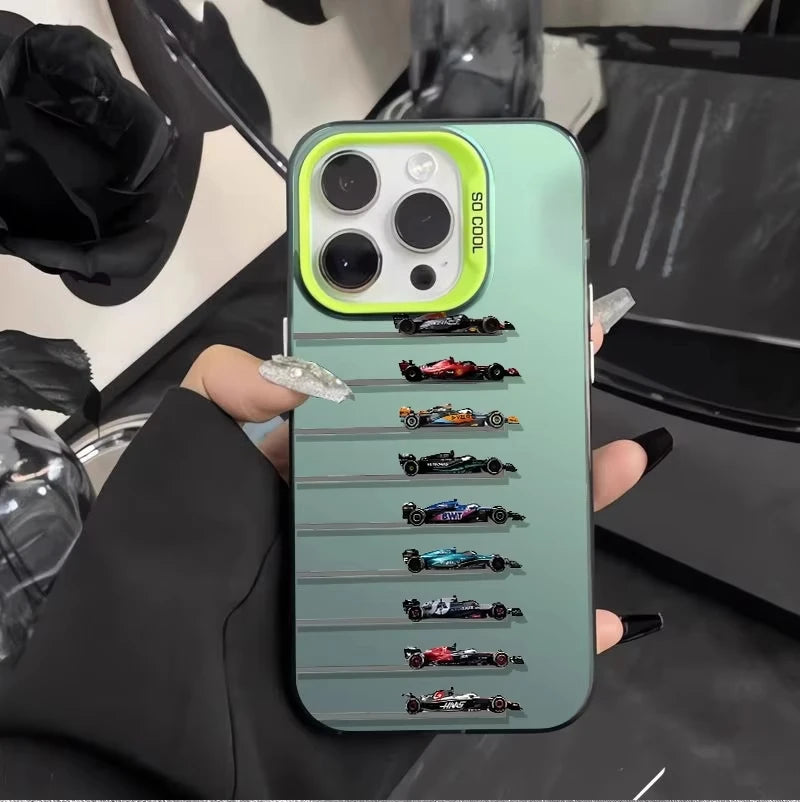 Fashion Luxury Formula Racing Pattern Phone Case For iPhone 17 Air 16 Pro Max 15 14 Plus 13 12 11 Shockproof Silicone Back Cover