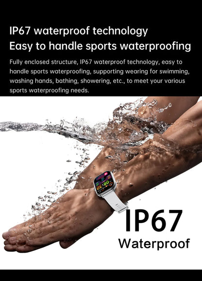 2024 2.01'' Smart Watch Bluetooth Call Play Music Smartwatch Fitness Sport Waterproof Watches for Men Women iPhone Android