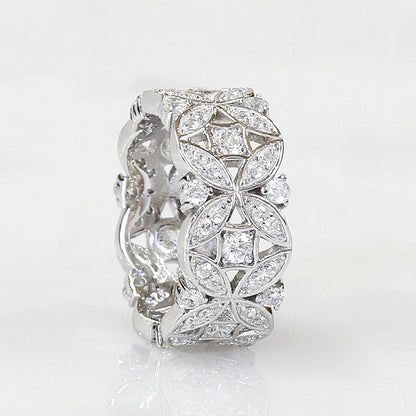 Luxury Exquisite Silver Color Finger Ring Female Shinning Cubic Zirconia Jewelry for Wedding Aesthetic Accessories Gift