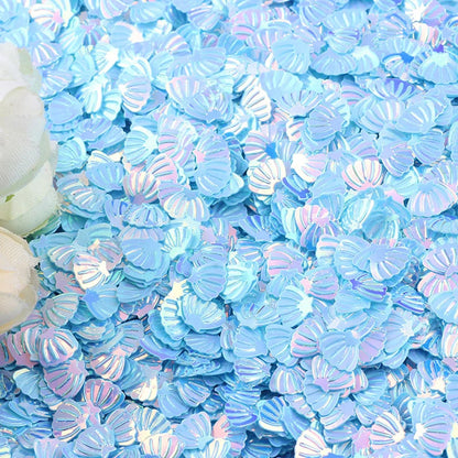 15g/Pack Iridescent Shining Shell Confetti Glitter DIY Supplies Baby Shower Girls Mermaid Birthday Party Decorations DIY Favors