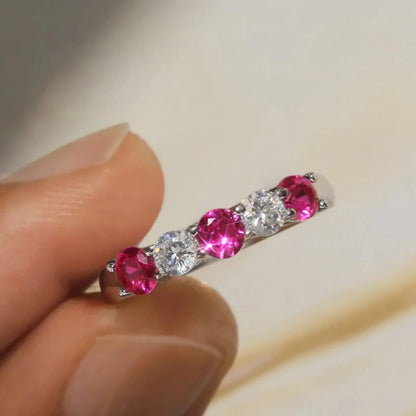 Fashion Contracted Women Wedding Rings with White/Green/Rose Red/Blue CZ Exquisite Female Finger-rings New Trendy Jewelry