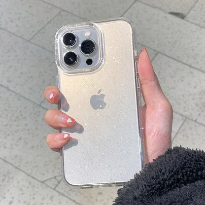 Luxury Glitter Bumper Bling Clear Case for IPhone 15 14 13 12 11 Pro Max Mini X XS Max XR 7 8 Plus 16 Pro Silicone Acrylic Cover
