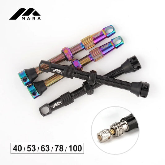 MANA 1Pair Bicycle Presta Valve 40/53/63/78/100mm 7075 Aluminum Alloy For Tubeless Road/MTB/Gravel Bike-ELITEWHEELS Valve