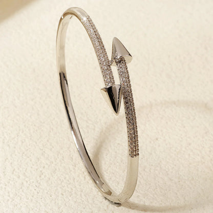 Copper With Zirconium Opening Female Simple Trendy Bracelet Women's Stainless Steel Jewelry Luxury Gifts for Girlfriends