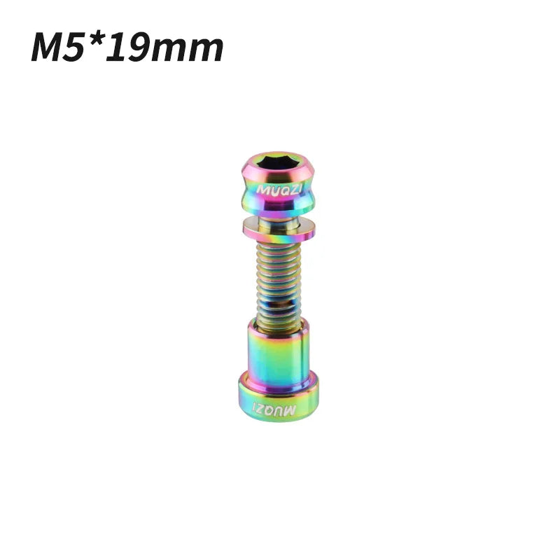 MUQZI Titanium Bolt M5x17mm M5x19mm Bicycle Nut Titanium Alloy Stem Bolts MTB Road  Folding Bike Screw Accessories