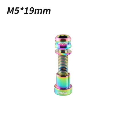 MUQZI Titanium Bolt M5x17mm M5x19mm Bicycle Nut Titanium Alloy Stem Bolts MTB Road  Folding Bike Screw Accessories
