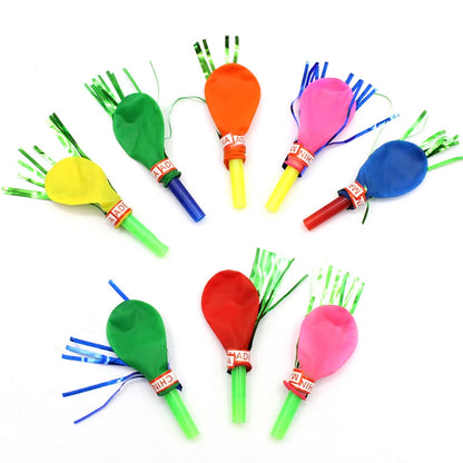 50pcs Gold Thread Balloon Whistle Kids Birthday Party Favor Pinata Filler Easter Children's Day Carnival Party Favor Decoration