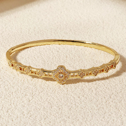 Copper With Zirconium Opening Female Simple Trendy Bracelet Women's Stainless Steel Jewelry Luxury Gifts for Girlfriends