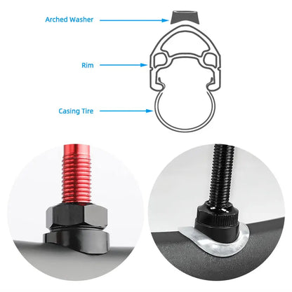 Deemount Presta Nipples Bicycle Tubeless Rim F/V Valves Anodized Aluminum Stem Brass Core Integrated Rectangle Base