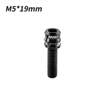 MUQZI Titanium Bolt M5x17mm M5x19mm Bicycle Nut Titanium Alloy Stem Bolts MTB Road  Folding Bike Screw Accessories