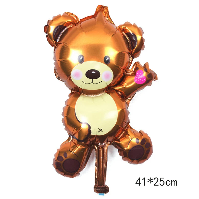 Cartoon Animal Rabbit Deer Foil Balloon Kids Gifts Birthday Party Jungle Animal Theme Decoration Squirrel Fox Bear Helium Globos