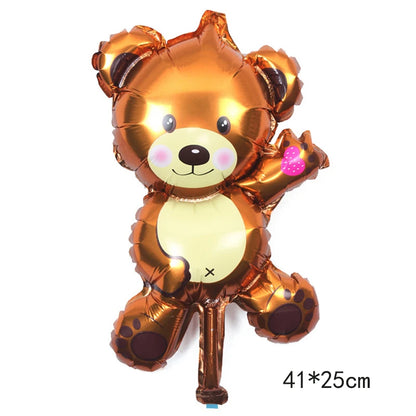 Cartoon Animal Rabbit Deer Foil Balloon Kids Gifts Birthday Party Jungle Animal Theme Decoration Squirrel Fox Bear Helium Globos