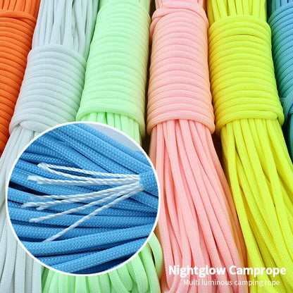 Luminous Rope 9 Strands 4mm Paracord Nylon 550 Tent Cord Glow Parachute Outdoor Bundle Lanyard Camping Survival EDC