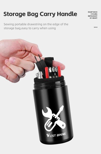 WEST BIKING Bicycle Repair Tool Storage Capsule Portable Waterproof Toolkit With Water Bottle Cage MTB Road Bike Accessories
