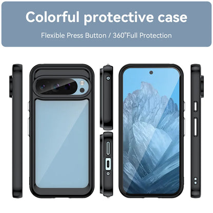 Fashion Transparent Acrylic Case For Google Pixel 9 8 7 Pro 8 7 A Colorful Hard Clear Shockproof Thin Cover For Pixel 9 Pro XL