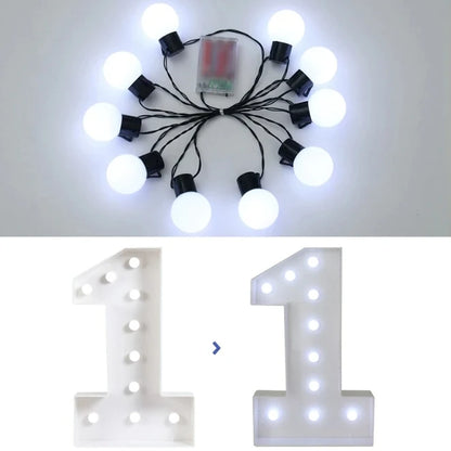 Giant Birthday Figure Led Light Balloon Filling Box 1st Birthday Balloon Number 30 40 50 Balloon Frame Wedding Decor Baby Shower
