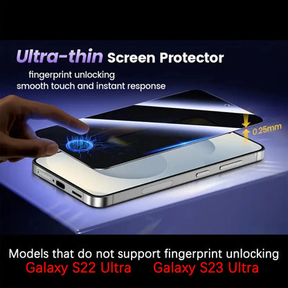 NNBILI Privacy Tempered Glass for Samsung Galaxy S26 Ultra S26+ Plus S25 S24 Fingerprint Unlocking Anti-spy Screen Protector S26 Glass