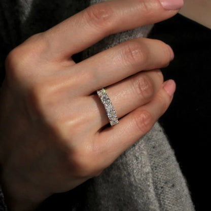 Simple Style Square Zirconia Rings Women Versatile Fashion Accessories for Engagement Women Daily Wearable Finger Jewelry