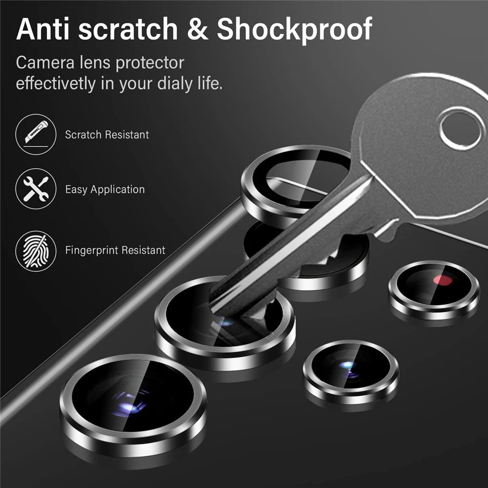 For Samsung S24 S23 Ultra Camera Lens Protector Aluminum Alloy Metal Tempered Glass Camera Film For Galaxy S22 Ultra Accessories