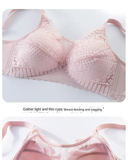 Front Button Maternity Nursing Bra Adjustable Gathered Underwear Comfortable Breastfeeding Bra for Feeding Pregnant Women Clothe