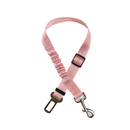 Durable Nylon Dog Seat Belt For Small Large Dogs Adjustable Reflective Elastic Lead Puppy Travel Car Safety Rope French Bulldog