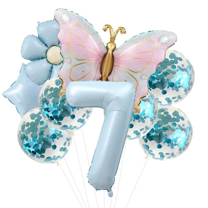 Butterfly Balloons 5th Birthday Decor for Girls Pink Butterfly Foil Balloons for Butterfly Themed Party Wedding Birthday Decors