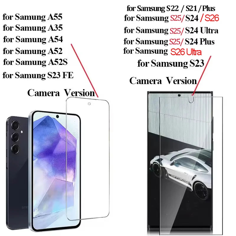 1-5  PCS HD Tempered Glass Screen Protector for Samsung S26 S25 S24 S23 S22 S21 A55 A35 A54 Ultra Plus