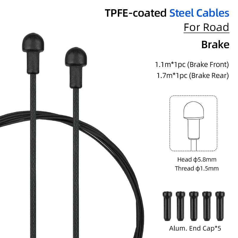Bicycle PTFE Coated Stainless Steel Core Wire MTB Road Bicycle Zinc Coated Carbon Steel Wire W/ Cap Universal Shift Line DIY Kit