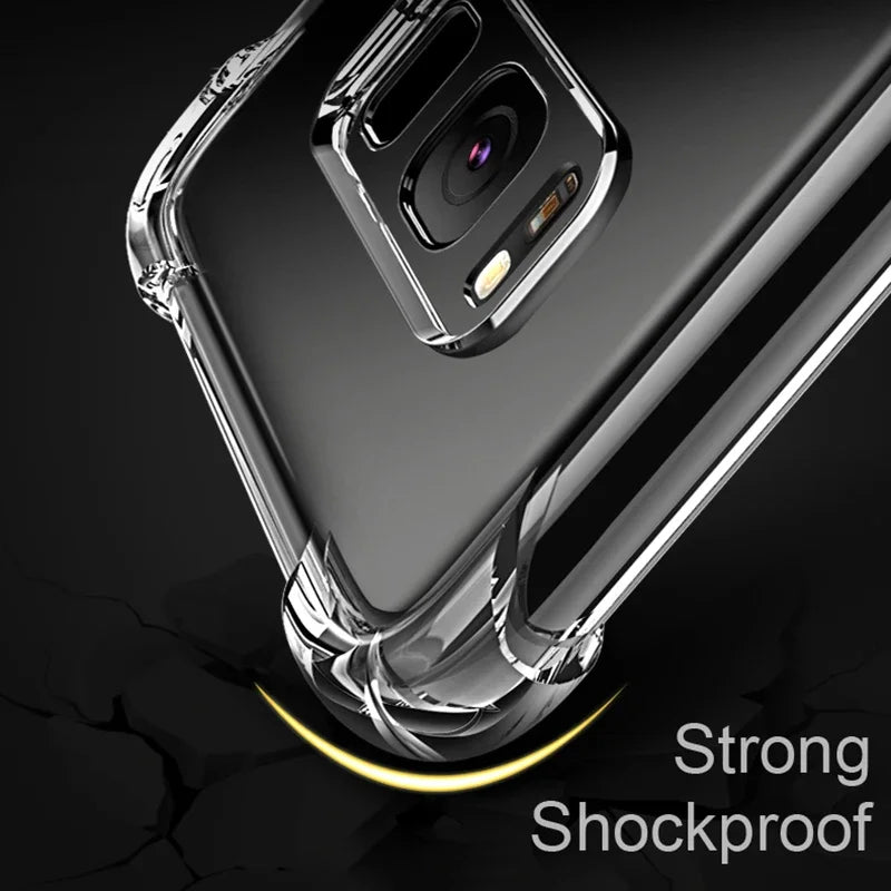 Luxury Silicone Case For Samsung Galaxy S25 S24 S20 FE S10 S9 S8 Plus S10E Note 8 9 10 Lite Transparent Soft Shockproof Case