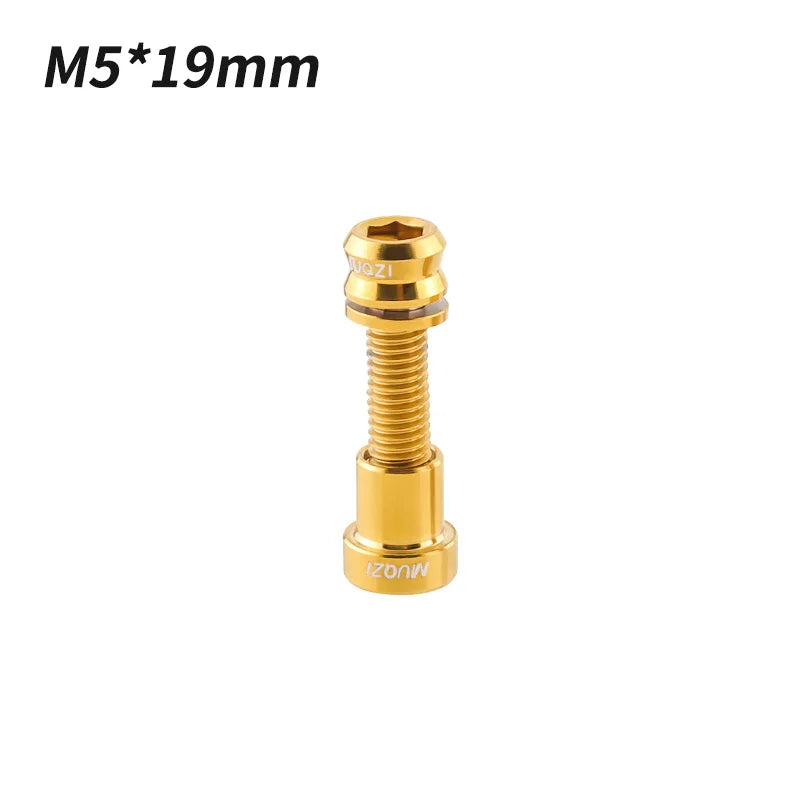 MUQZI Titanium Bolt M5x17mm M5x19mm Bicycle Nut Titanium Alloy Stem Bolts MTB Road  Folding Bike Screw Accessories