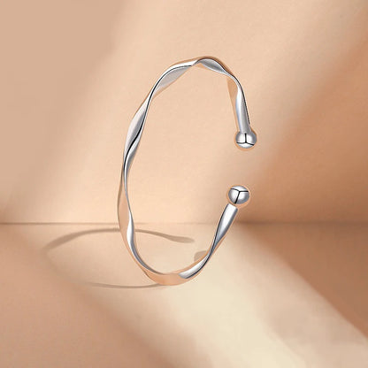 Retro Cuff Bracelet Opening Bangles for Women Minimalism Twisted Bracelets Wristband Jewelry Mom Wife Girls Birthday Gifts ﻿