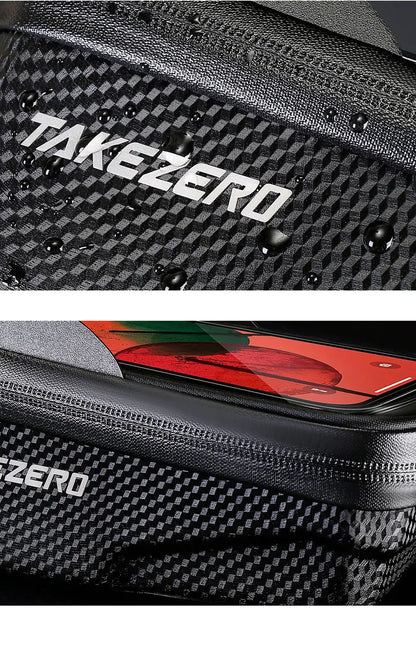 TAKEZERO A2X Mountain Bike EVA Hard Shell Bicycle Bag - Quick-Release Front Bar Bag for Handlebar Mount, Cycling Equipment