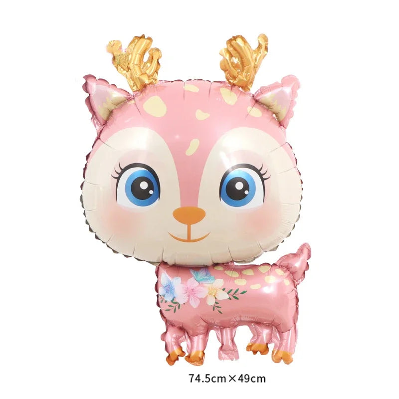 Cartoon Animal Rabbit Deer Foil Balloon Kids Gifts Birthday Party Jungle Animal Theme Decoration Squirrel Fox Bear Helium Globos